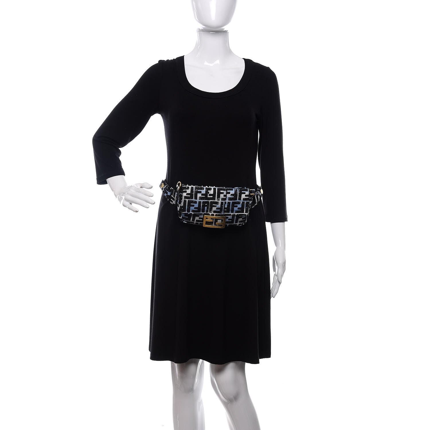 Fendi X JOSHUA VIDES Nylon FF Cloudy Mini Belt Baguette Bag White Celeste Black 2 of 11