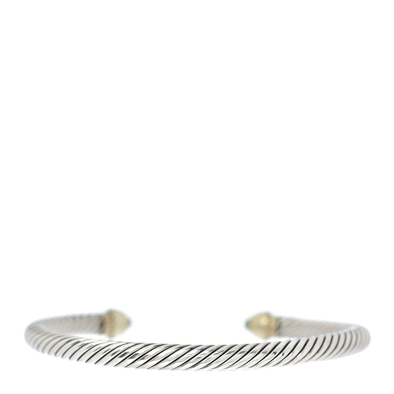 David Yurman Sterling Silver 14K Yellow Gold Peridot 5mm Cable Classics Petite Color Bracelet 3 of 5