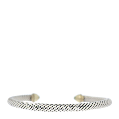 David Yurman Sterling Silver 14K Yellow Gold Peridot 5mm Cable Classics Petite Color Bracelet 3 of 5