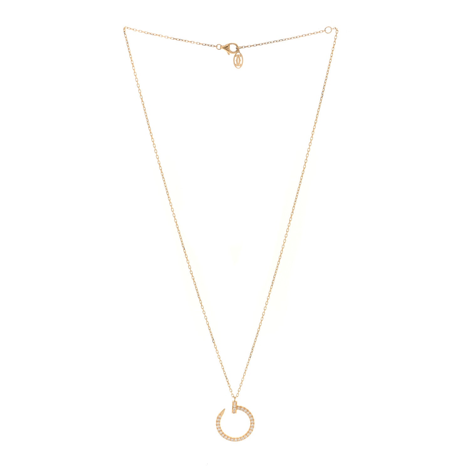 Cartier 18K Yellow Gold Diamond Juste Un Clou Paved Pendant Necklace 2 of 5