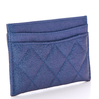 Chanel Iridescent Caviar Quilted Card Holder Dark Blue 2 of 9