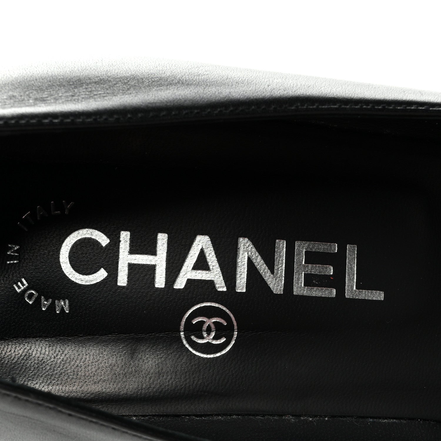 Chanel Calfskin CC Cap Toe Chain Pumps 39 Black 8 of 11
