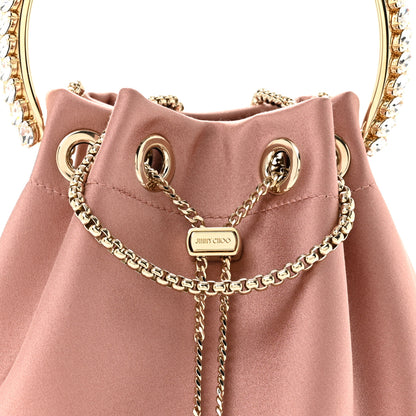 Jimmy Choo Satin Crystal Embellished Top Handle Bon Bon Bag Blush 9 of 12