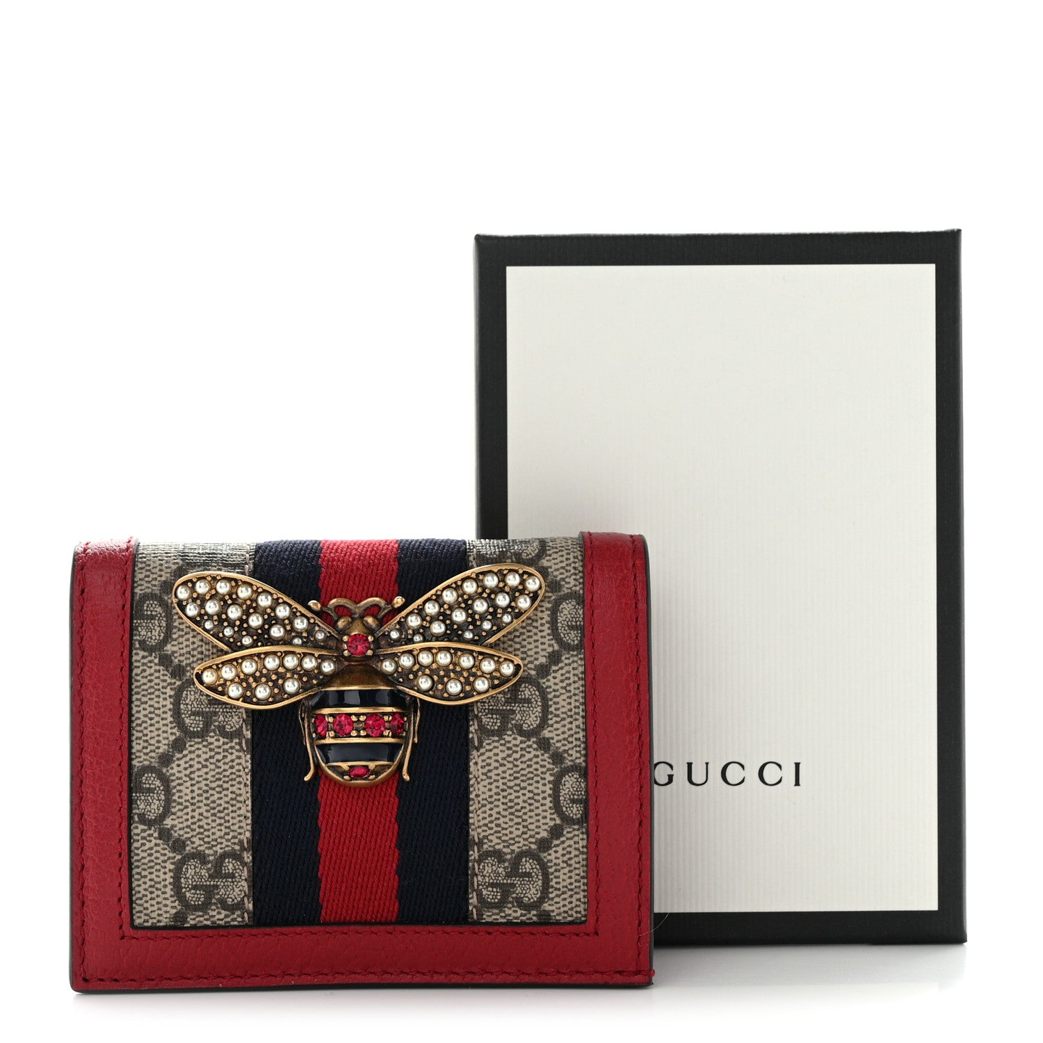Gucci GG Supreme Monogram Queen Margaret Card Case Red 9 of 9