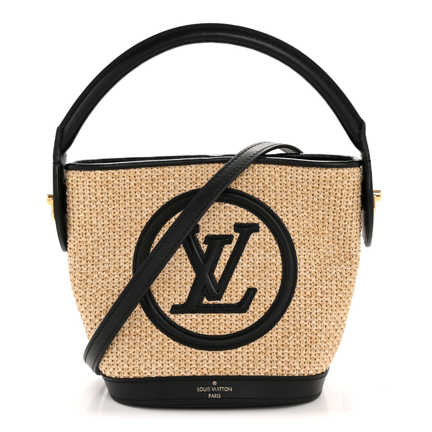 Louis Vuitton Raffia Petit Bucket Black 1 of 11