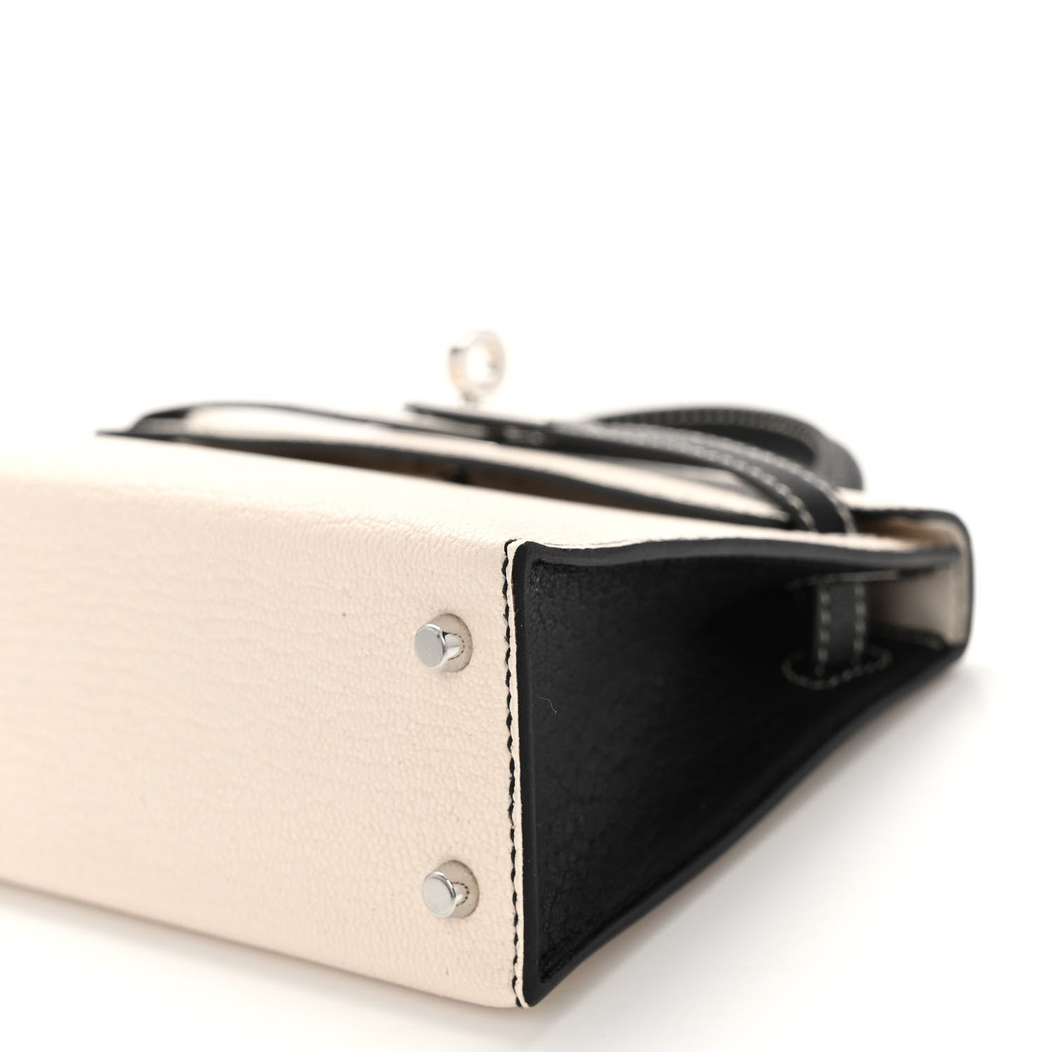 Hermes Chevre Mysore Horseshoe Mini Kelly Sellier 20 Nata Black 10 of 13