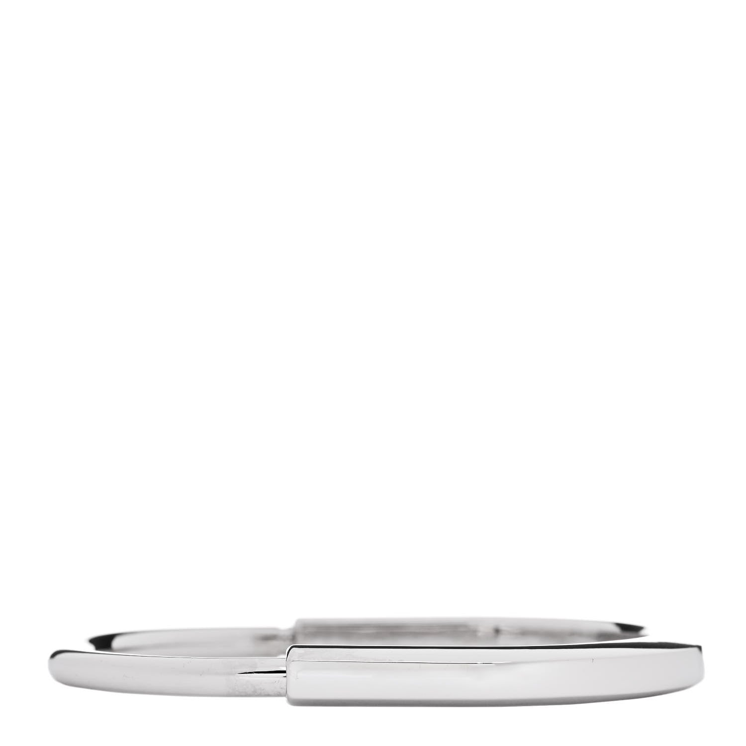 Tiffany 18K White Gold Tiffany Lock Bangle Bracelet 2 of 4