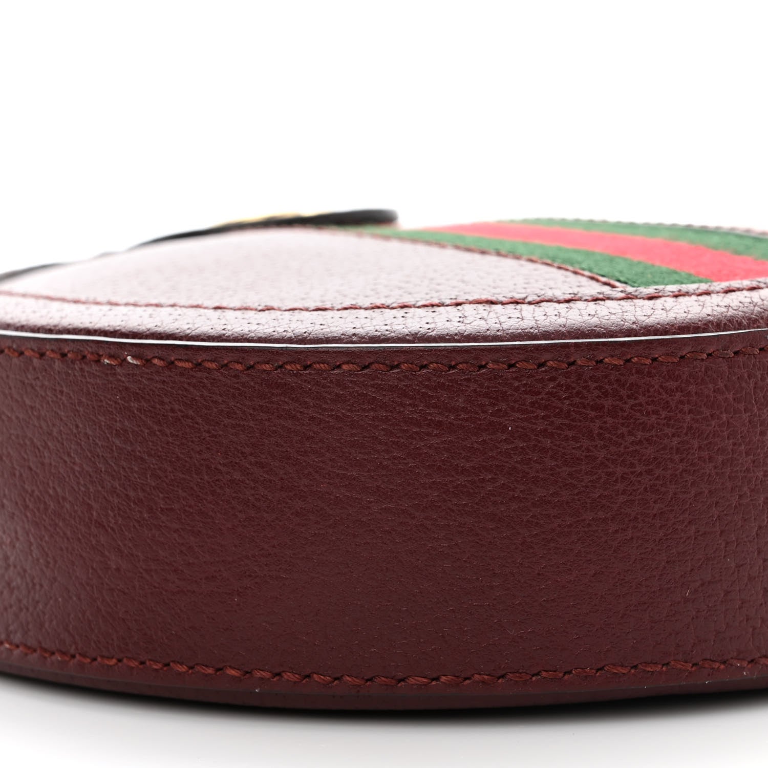 Gucci Soft Textured Calfskin Web Mini Ophidia Round Shoulder Bag Vintage Bordeaux 9 of 10