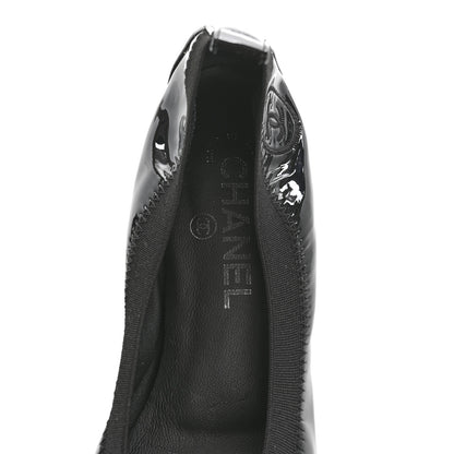 Chanel Patent CC Elastic Stretch Pumps 38 Black 7 of 10