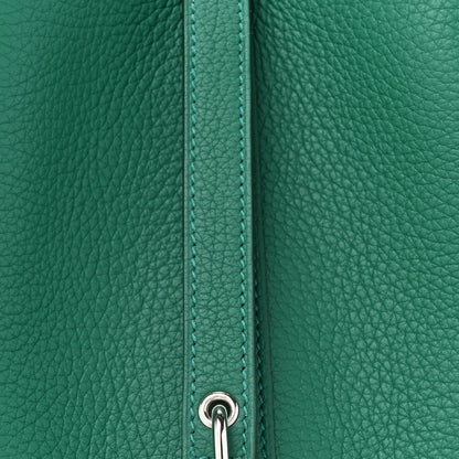Hermes Taurillon Clemence Matte Alligator Picotin Lock Touch 22 MM Vert Vertigo 8 of 11