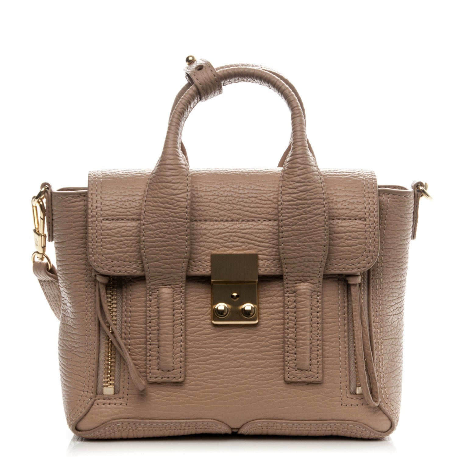 3.1 Phillip Lim 3.1 Textured Calfskin Mini Pashli Satchel Cashew 1 of 6
