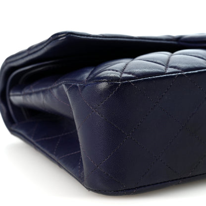 Chanel Lambskin Quilted Medium Double Flap Dark Purple 9 of 10