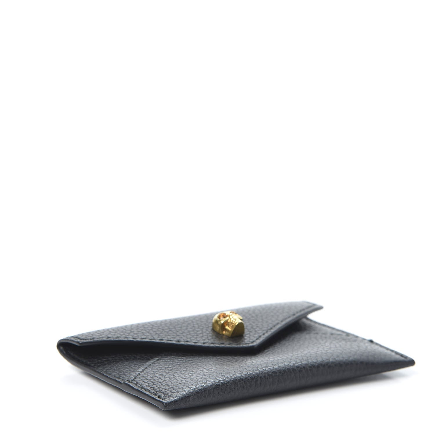 Alexander McQueen Calfskin Skull Envelope Card Holder Black 3 of 7