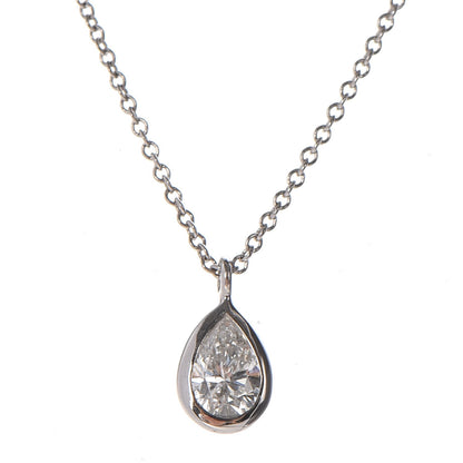 Tiffany Platinum Diamond .40ct Elsa Peretti Diamonds By The Yard Pear Shape Necklace 4 of 8