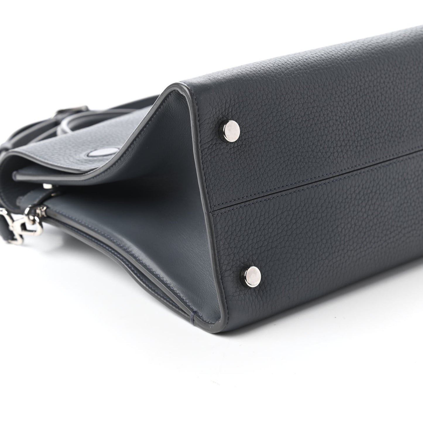 Grained Calfskin Medium Diorever Flap Grey