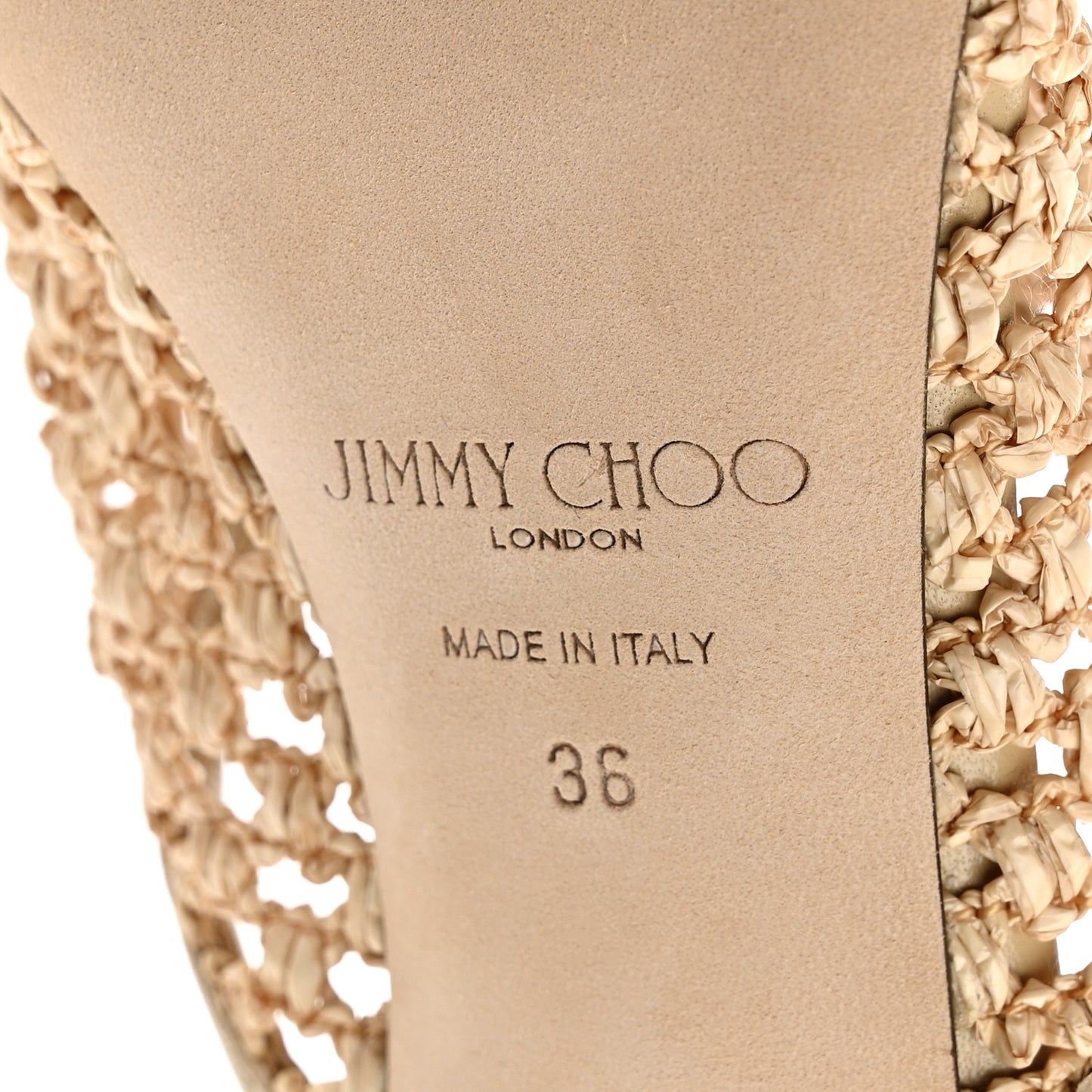 Woven Raffia Seher Sandals 36 Beige