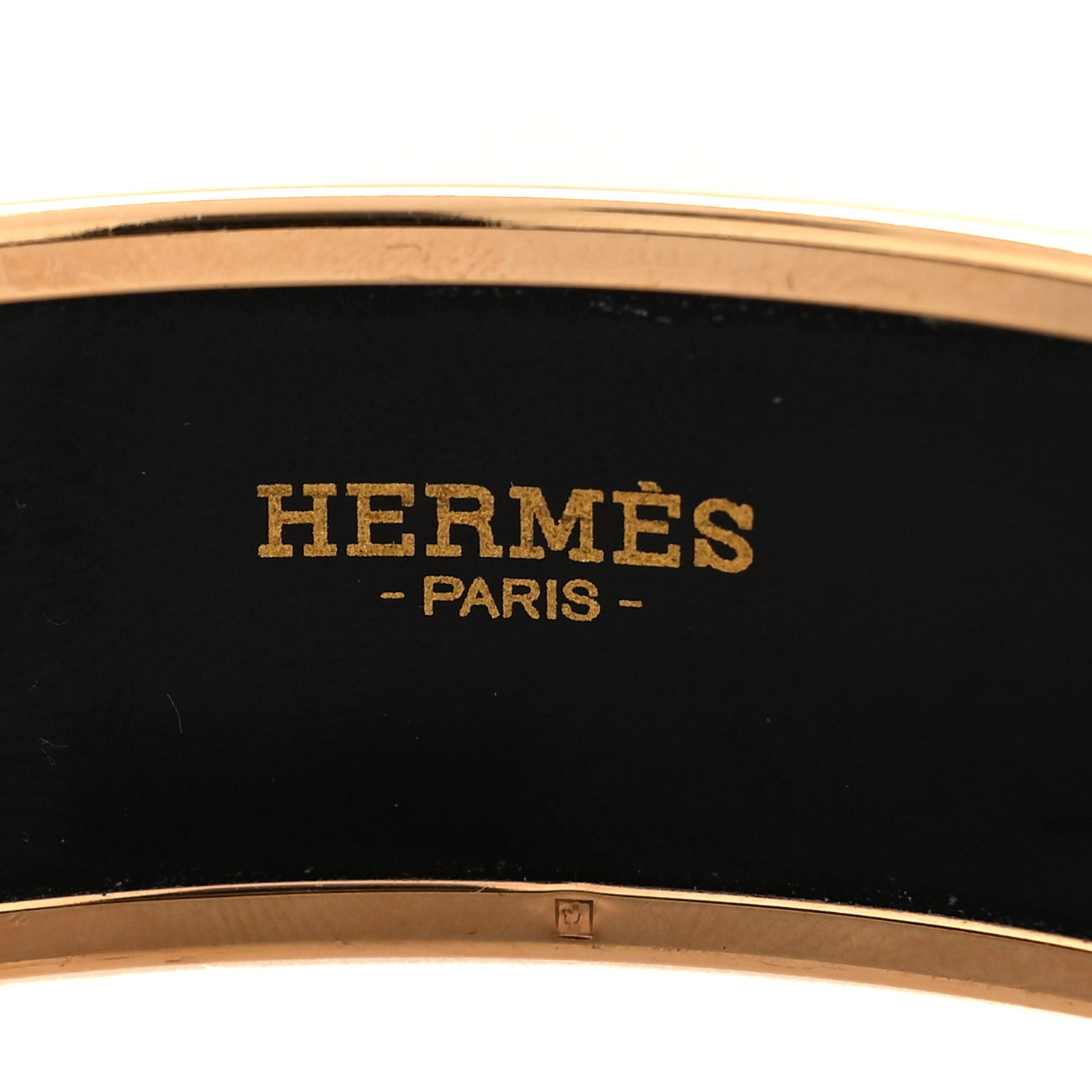 Hermes Enamel Printed Wide Coaching Bracelet Rose Couture 4 of 5