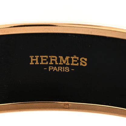 Hermes Enamel Printed Wide Coaching Bracelet Rose Couture 4 of 5