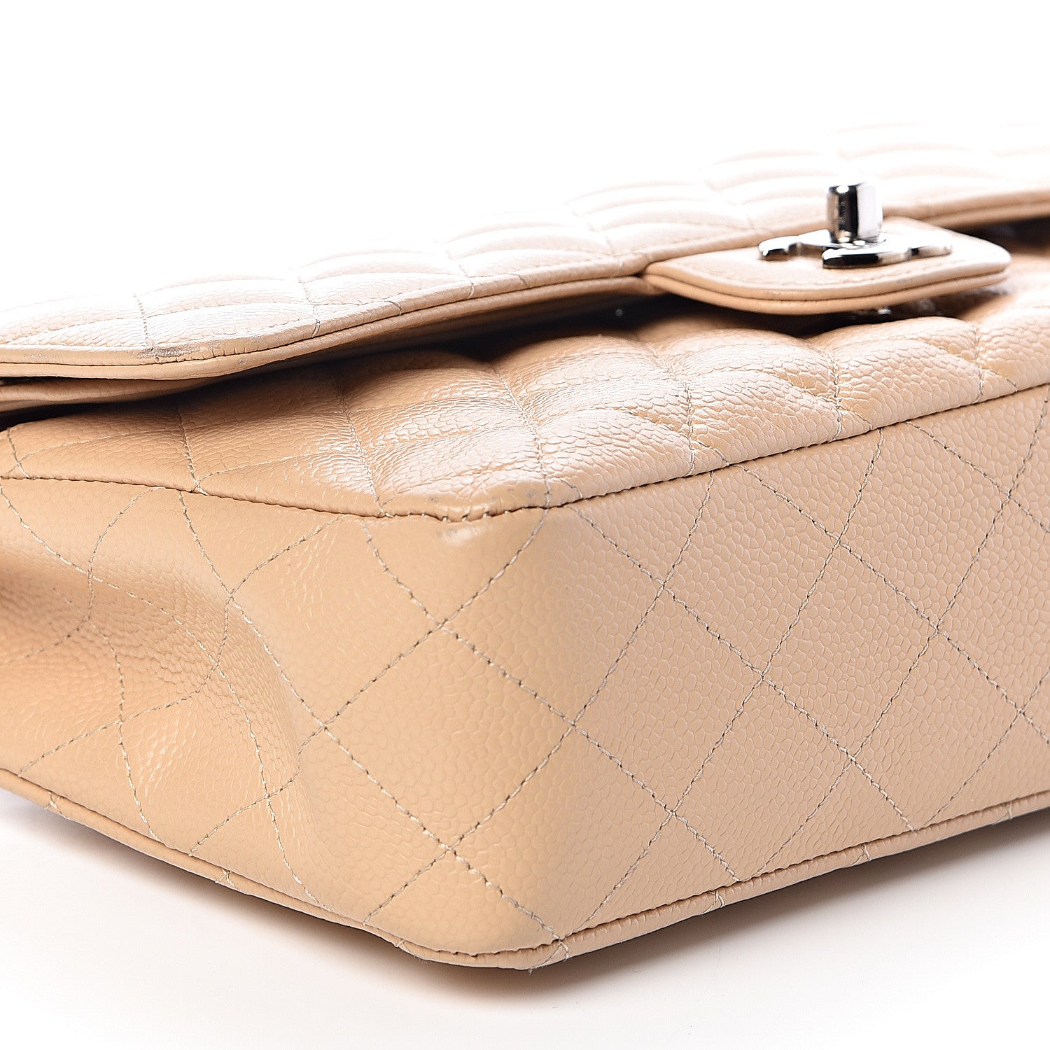 Chanel Caviar Quilted Medium Double Flap Beige Clair 9 of 10