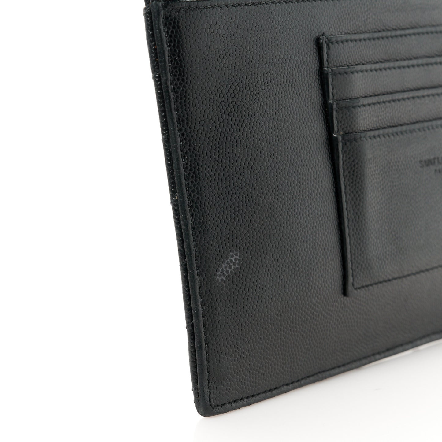 Grain De Poudre Chevron Monogram Large Bill Pouch Black