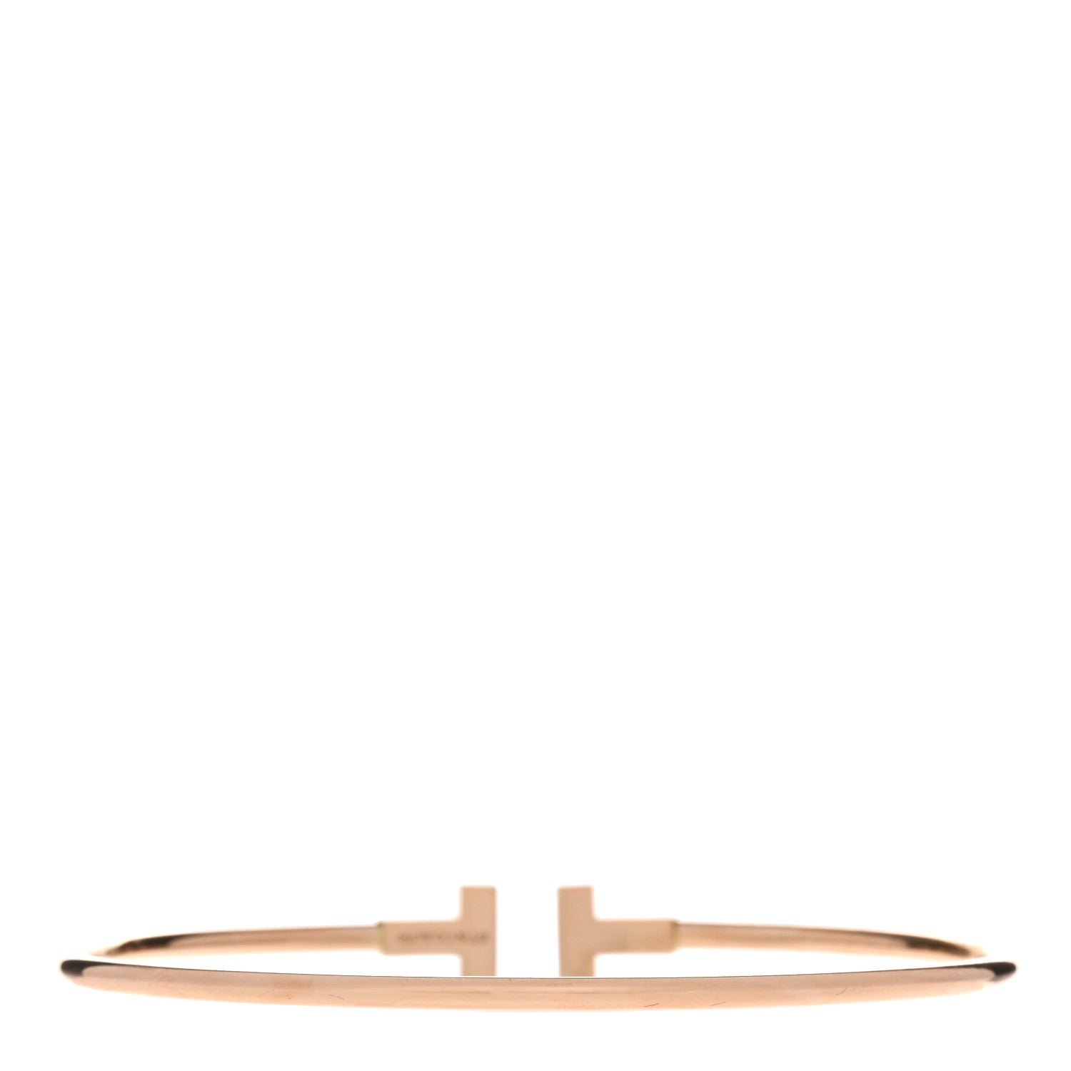 Tiffany 18K Rose Gold Narrow T Wire Bracelet 2 of 4