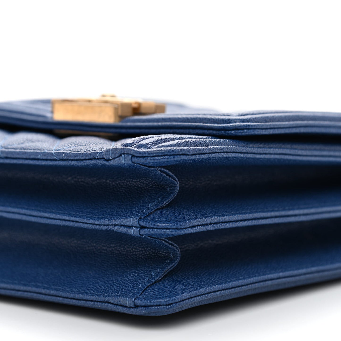 Caviar Quilted North South Boy Flap Blue