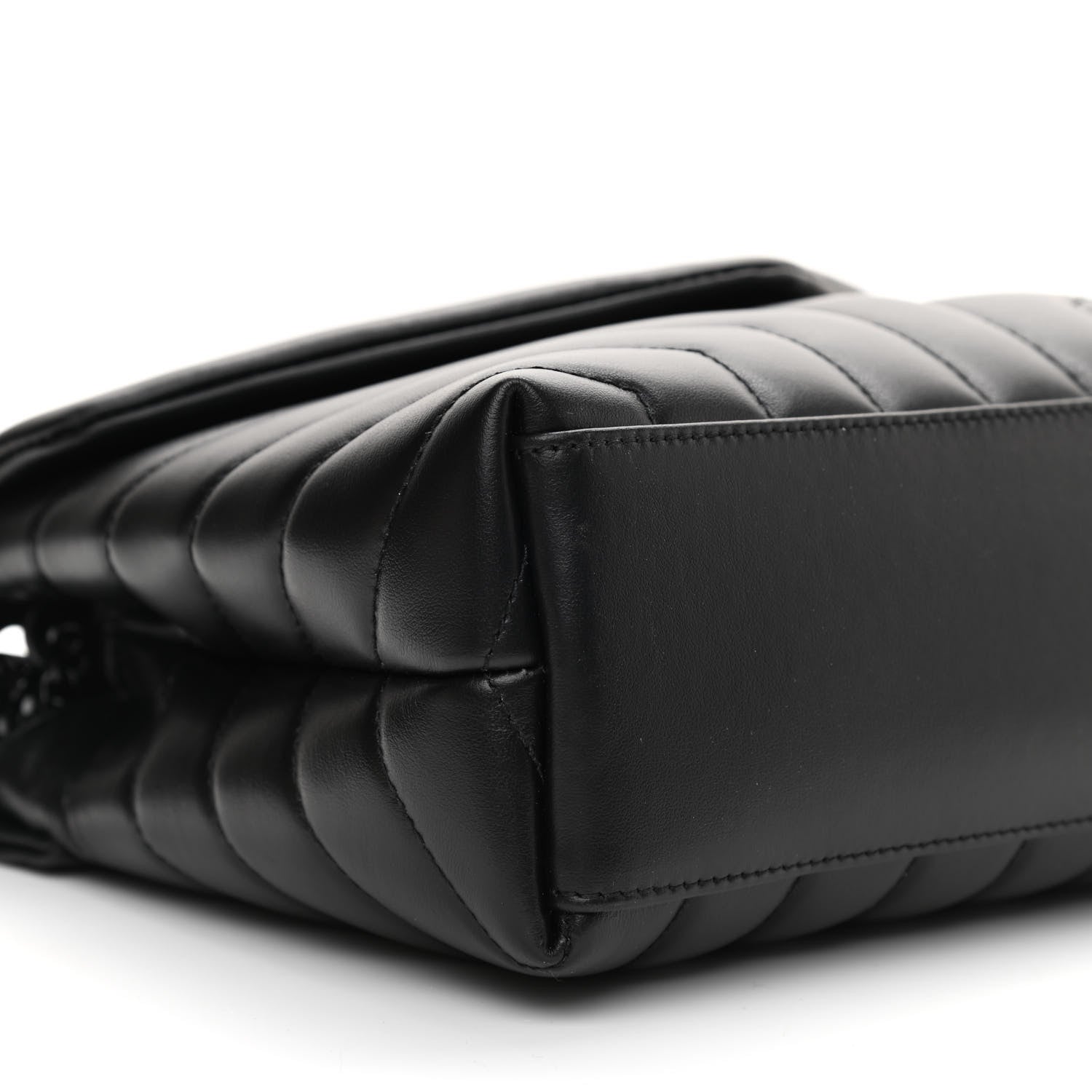 Saint Laurent Calfskin Y Quilted Monogram Monochrome Small Loulou Chain Satchel Black 6 of 7