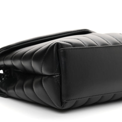 Saint Laurent Calfskin Y Quilted Monogram Monochrome Small Loulou Chain Satchel Black 6 of 7