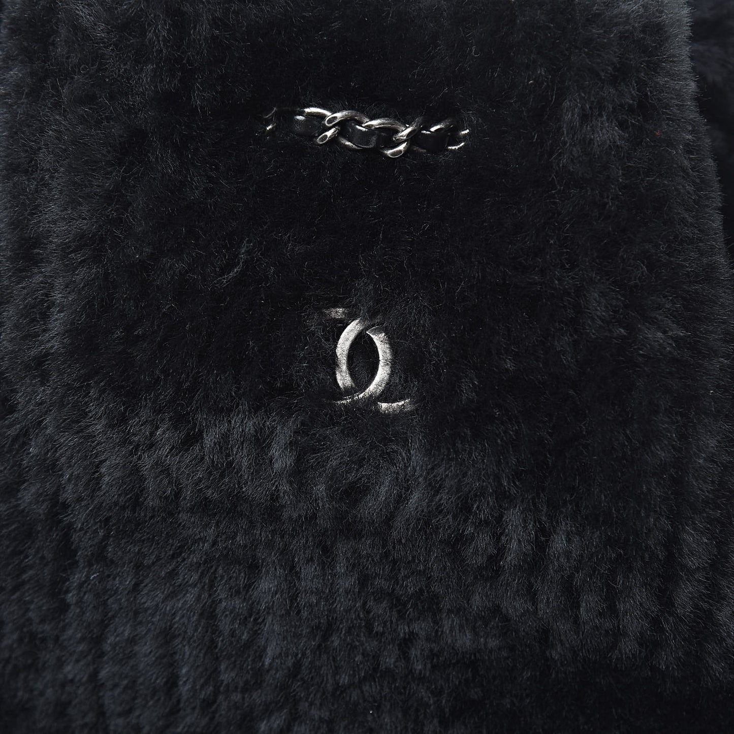 Shearling Small Gabrielle Backpack Black