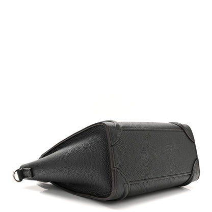 Celine Drummed Calfskin Nano Luggage Black 4 of 9
