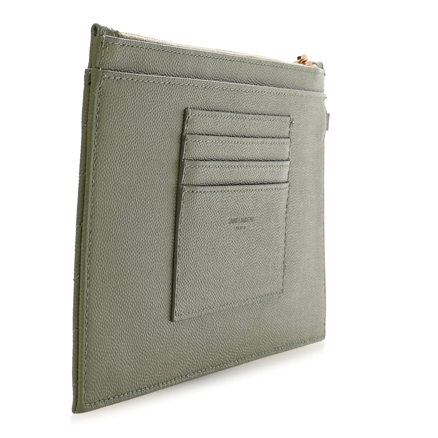 Grain De Poudre Chevron Monogram Large Bill Pouch Light Sage