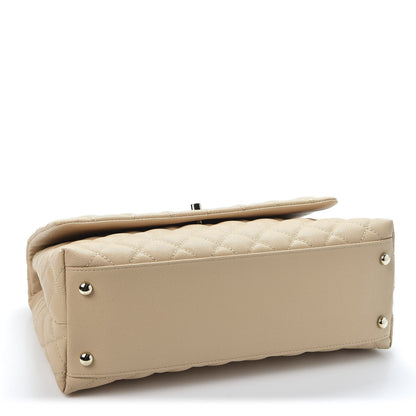 Chanel Caviar Lizard Embossed Quilted Small Coco Handle Flap Beige 3 of 10