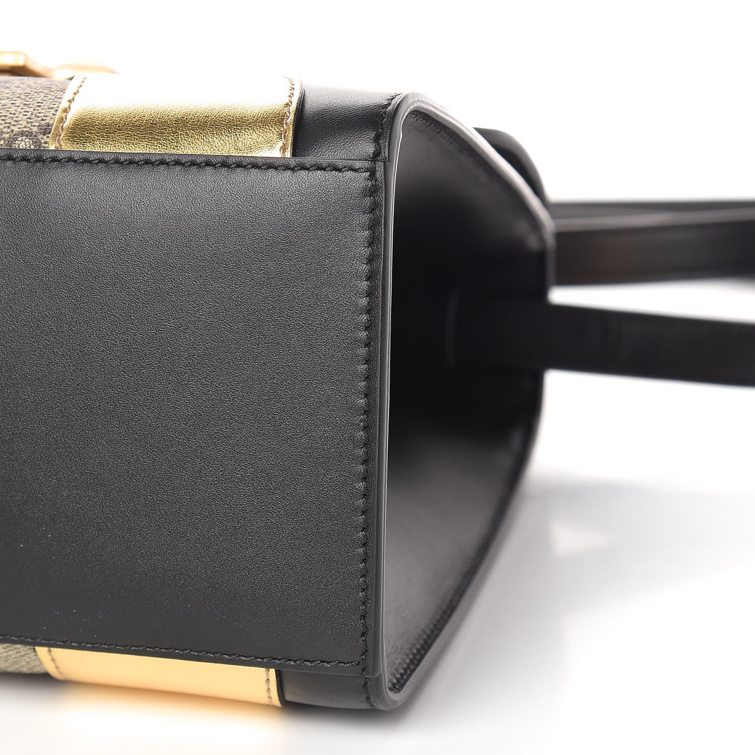 Gucci GG Supreme Monogram Small Osiride Top Handle Bag Black Gold 11 of 11