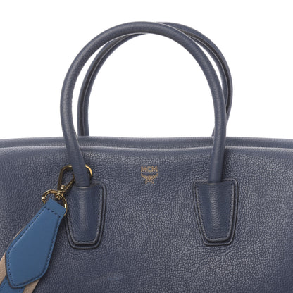 MCM Grained Calfskin Medium Milla Tote Navy 7 of 12