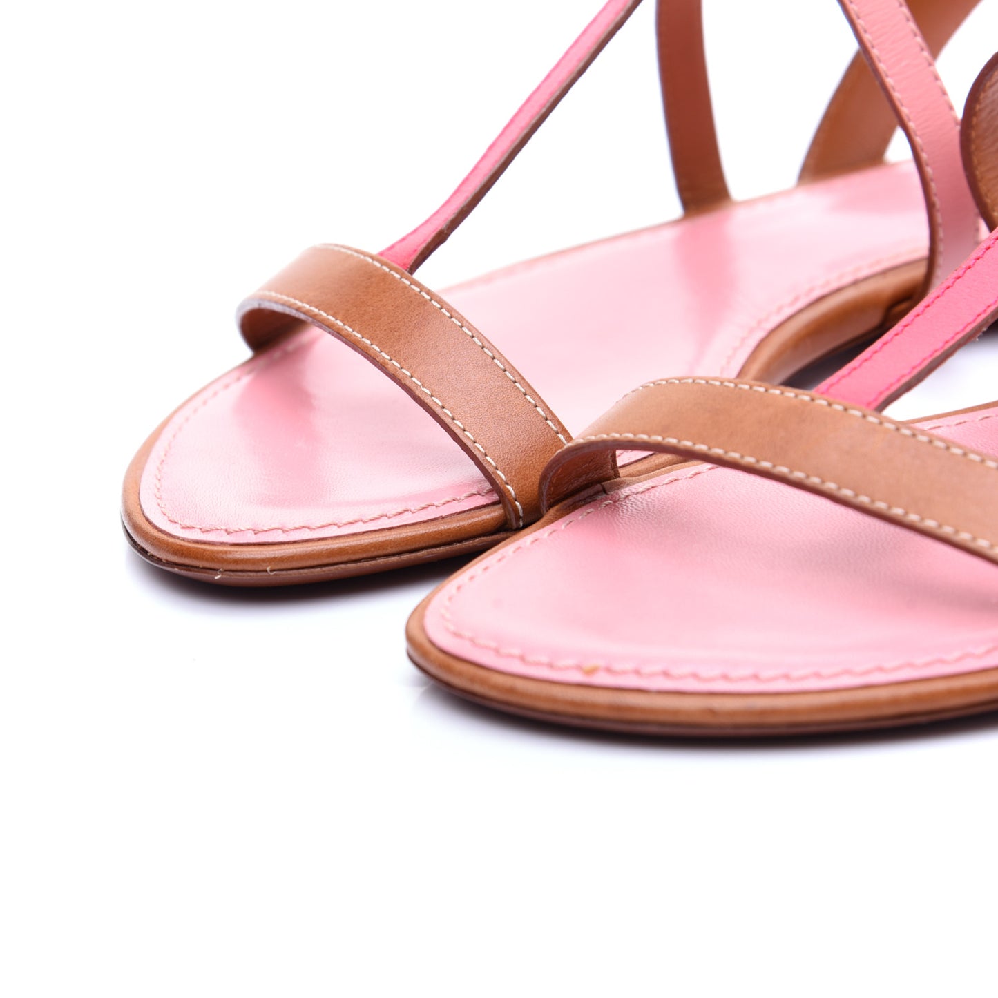 Calfskin Farenheit Flat Sandals 36 Pink