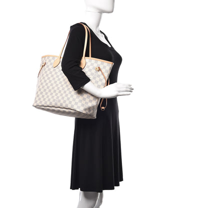 Louis Vuitton Damier Azur Neo Neverfull MM Rose Ballerine 2 of 12