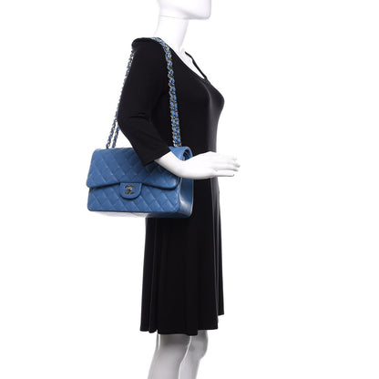 Chanel Caviar Quilted Jumbo Double Flap Blue 2 of 12
