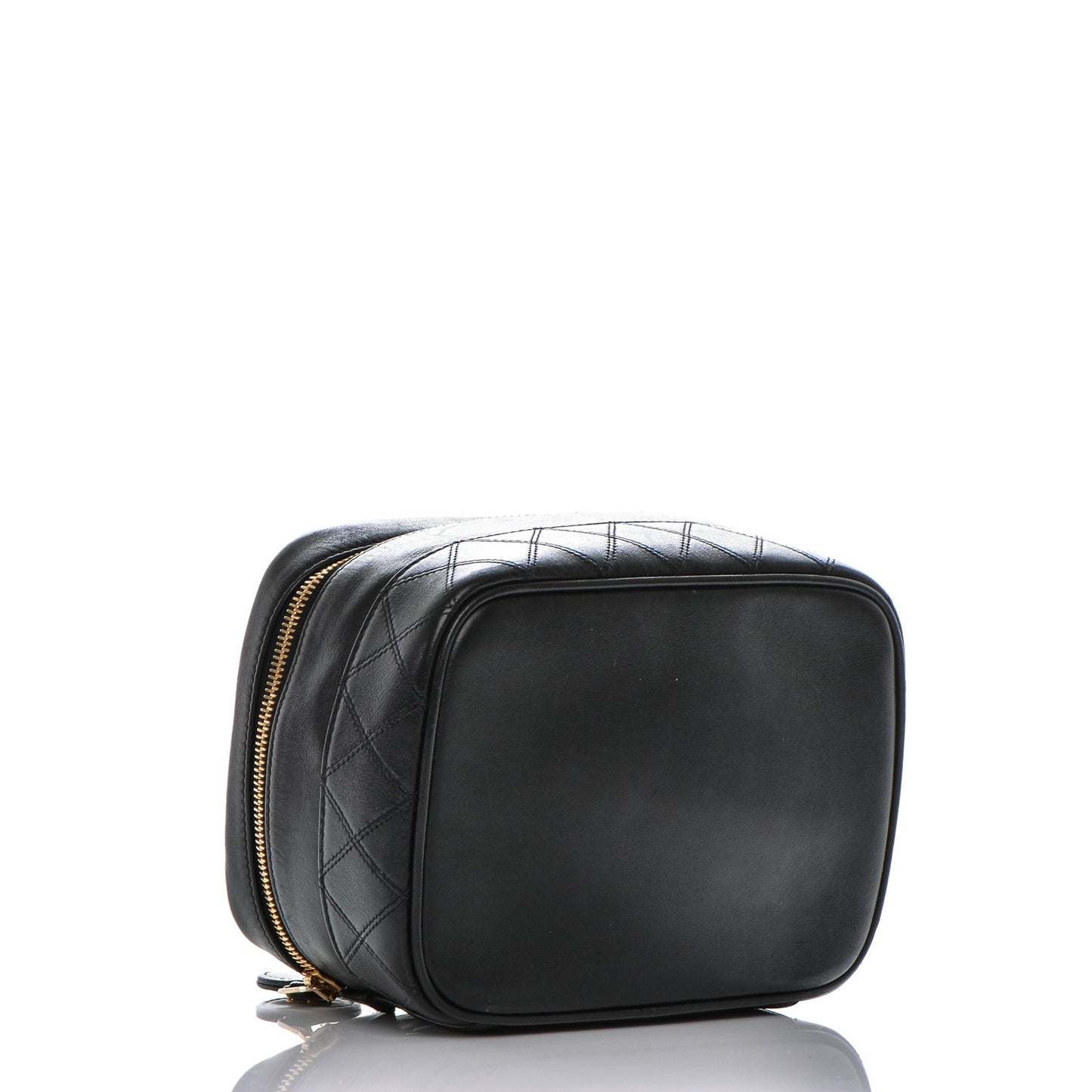 Lambskin Vanity Cosmetic Case Black