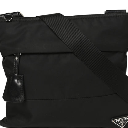 Prada Tessuto Nylon Saffiano Flat Messenger Bag Black 10 of 12