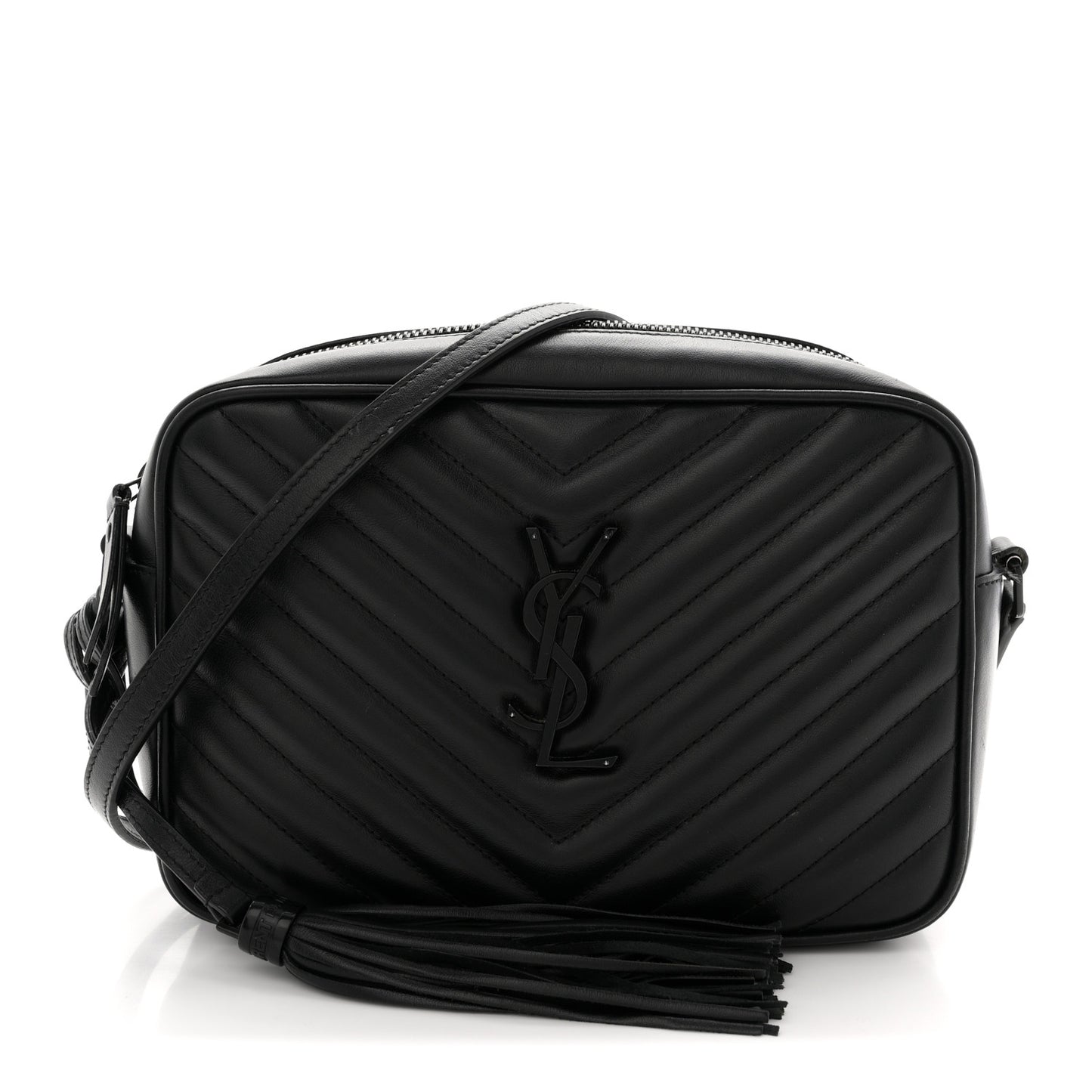 Calfskin Matelasse Monogram Monochrome Lou Camera Bag Black