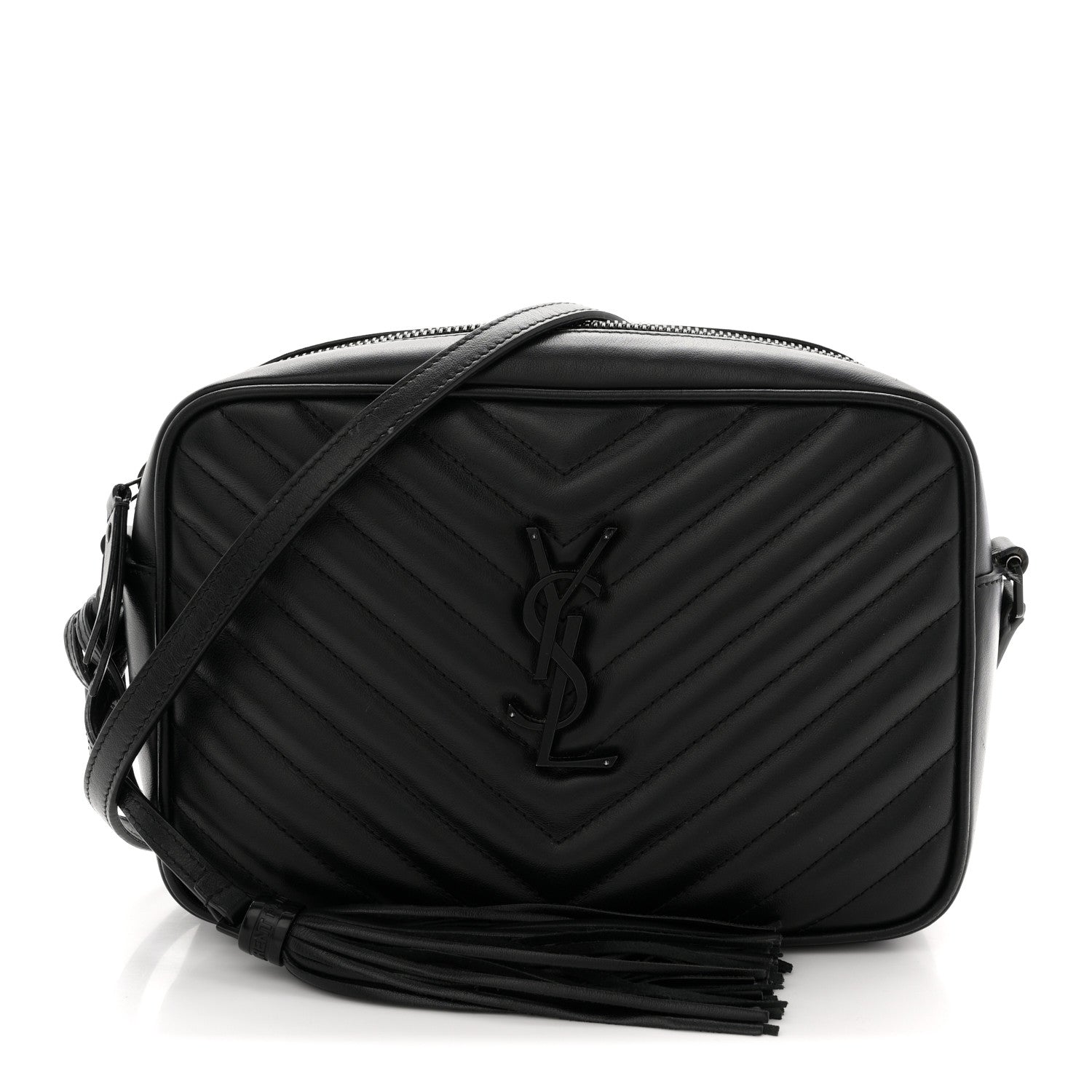 Saint Laurent Calfskin Matelasse Monogram Monochrome Lou Camera Bag Black 1 of 11