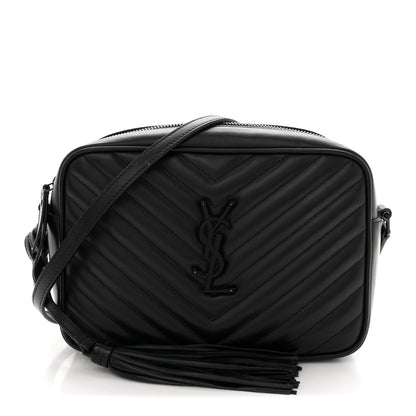 Saint Laurent Calfskin Matelasse Monogram Monochrome Lou Camera Bag Black 1 of 11