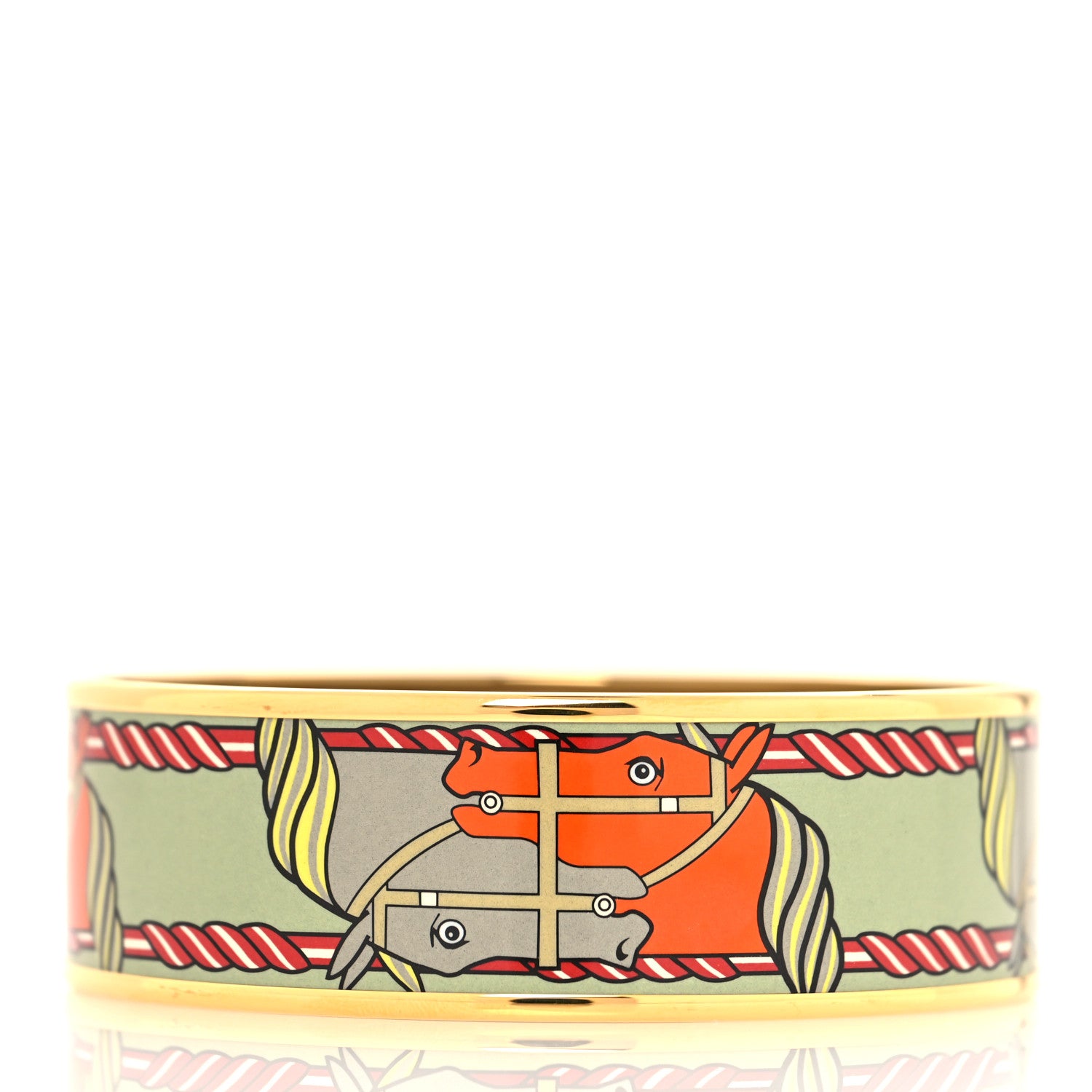 Hermes Enamel Printed Wide Quadrige Bracelet 70 3 of 5