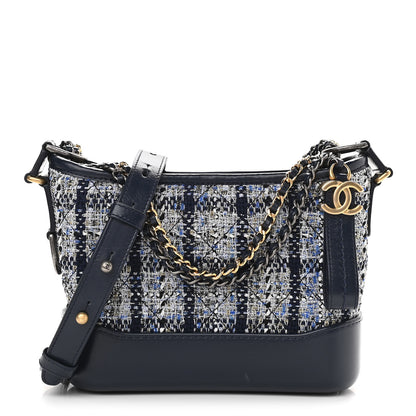 Chanel Tweed Calfskin Small Gabrielle Hobo Blue 1 of 12