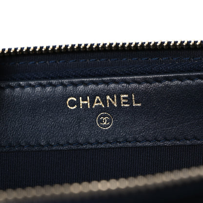 Chanel Caviar Quilted Small Boy Clutch With Chain Dark Blue 6 of 15