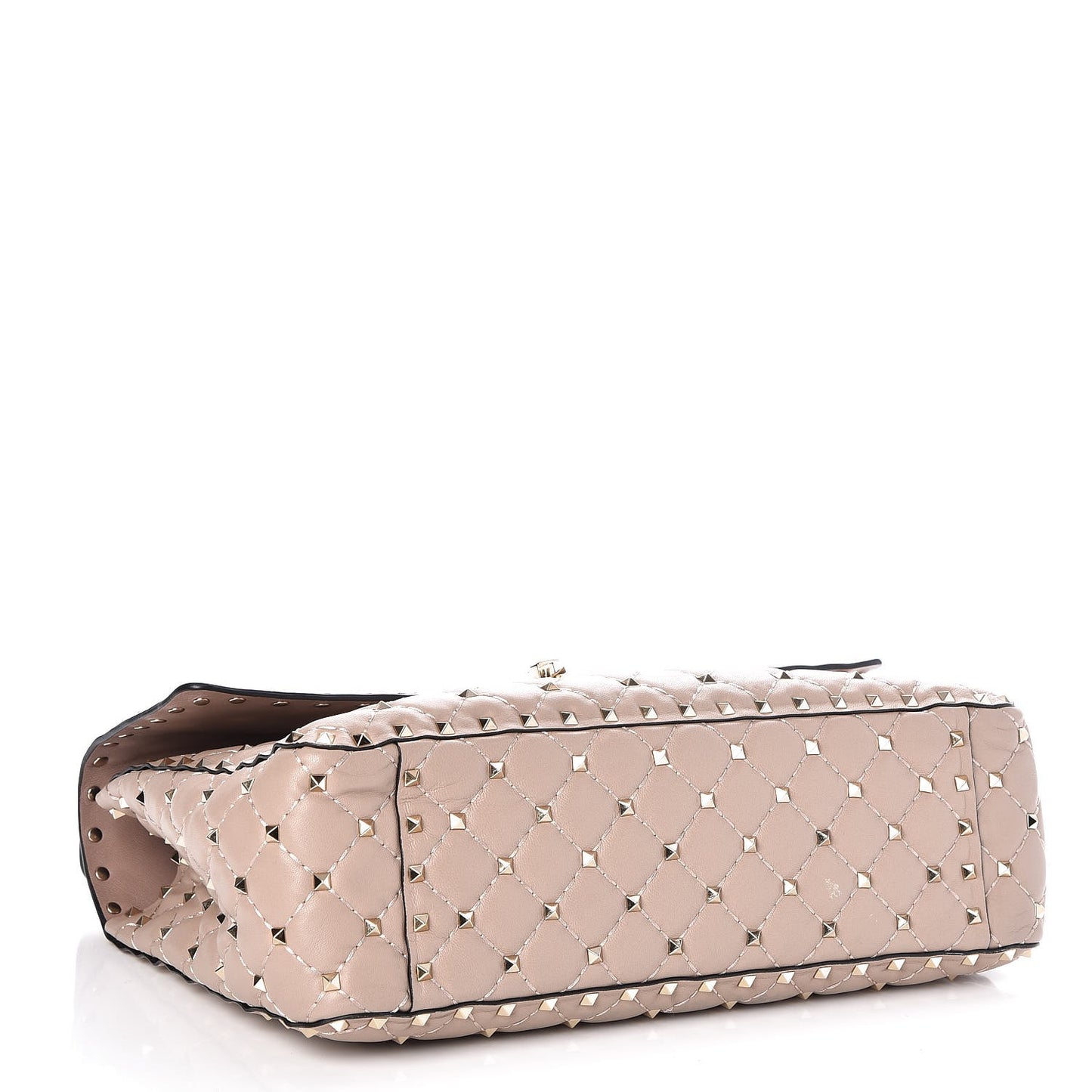 Nappa Large Rockstud Spike Shoulder Bag Poudre