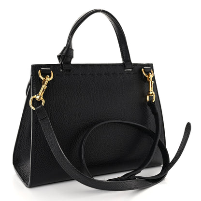 Gucci Calfskin Small GG Marmont Top Handle Bag Black 3 of 9