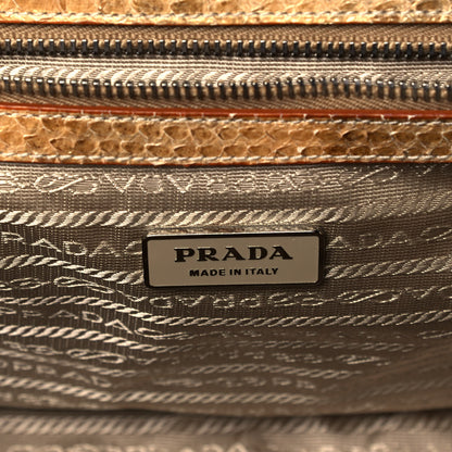 Prada Metallic Python Frame Satchel Oro 6 of 9