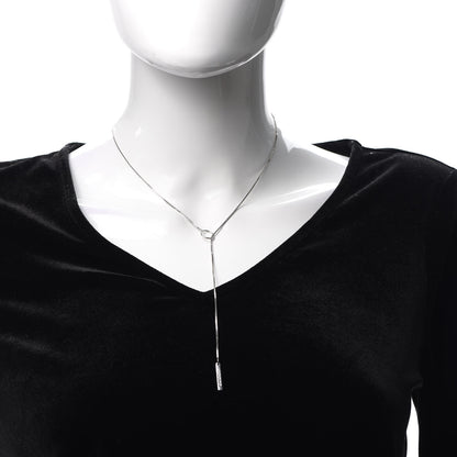 Gucci 18K White Gold 20mm Lariat Necklace 2 of 5