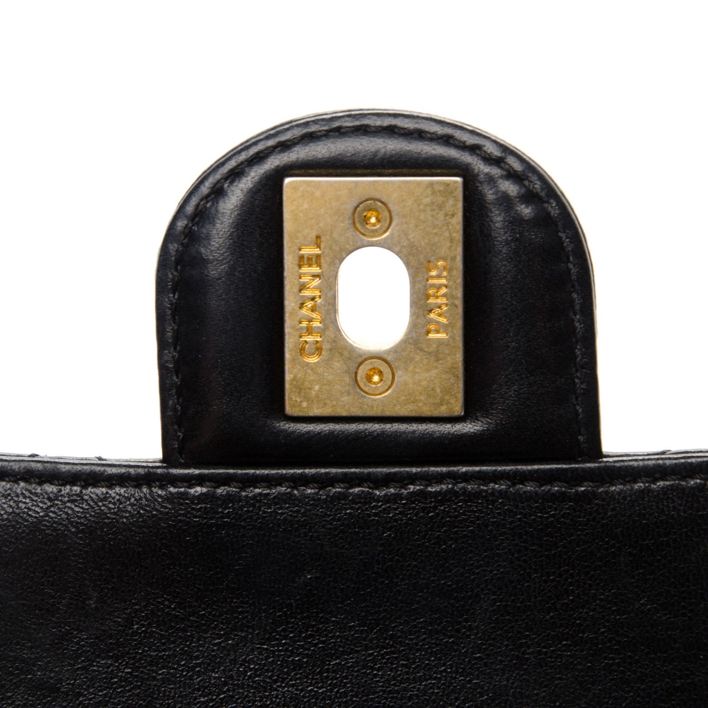 Lambskin Quilted Crossing Times Mini Flap Black